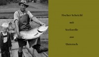 Fischermeister Scheichl mit Attersee Seeforelle aus dem Jahr 1963