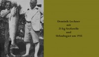 Dominik Lechner mit Seeforelle und Urlaubsgast 1935